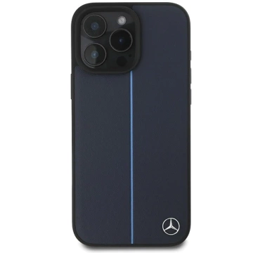 Mercedes iPhone 16 Pro Max 6,9" Hardcase MB Blue Line Leder MagSafe Granatowy