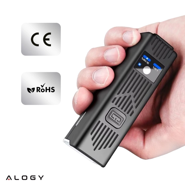 Lampka rowerowa SUPER JASNA 8H ŚWIECENIA przód LED przednia światło roweru z DZWONKIEM przewodowym oświetlenie 450LM 2000MAH wodoodporna światełko na rower czarna