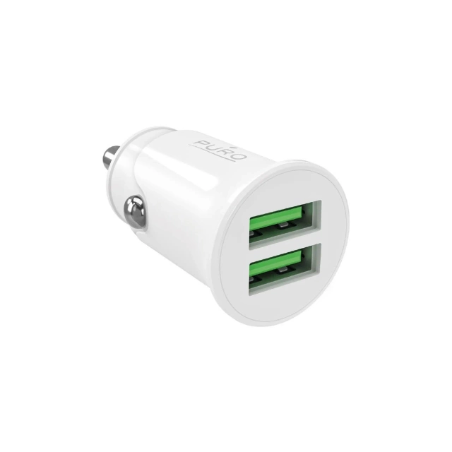 Ładowarka samochodowa Puro Pro Lite 10W 2xUSB-A – biała