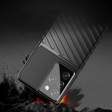 Protective Thunder Case für Samsung Galaxy S23 Ultra Silikon-Rüstungshülle Schwarz