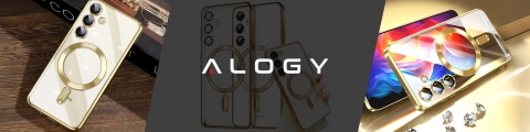 MagSafe-Hülle für Apple iPhone 16 Pro Max Alogy Glamour Luxus-Ringgehäuse Gold-Transparent