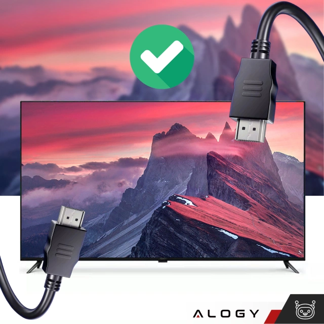 Kabel HDMI 1.4 Alogy High Speed Ethernet 4K 30Hz 1.5m Czarny