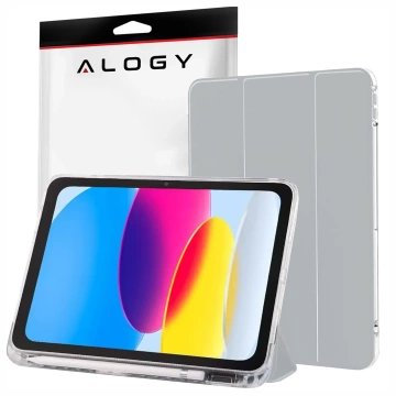 Etui do Apple iPad 11gen. 11" 2025 / 10gen. 10.9" 2022 Ochronne Hybrydowe z Miejscem na Rysik, Składana Okładka, Funkcja Podstawki, Alogy HybridBook™ Case – Szare