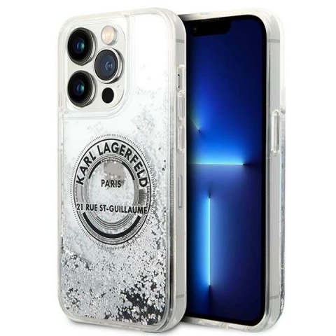 Etui Karl Lagerfeld KLHCP14XLCRSGRS für iPhone 14 Pro Max 6,7" Hardcase Liquid Glitter RSG srebrny/silver
