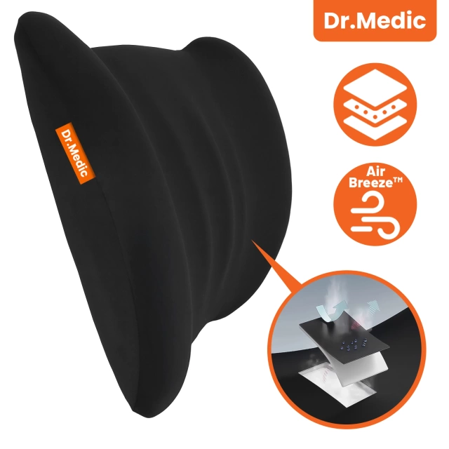 Poduszka do Samochodu pod Plecy Lędźwie DR.MEDIC LumbarRelax™ Ergonomiczna poduszka lędźwiowa na fotel krzesło do auta dla kierowcy pasażera