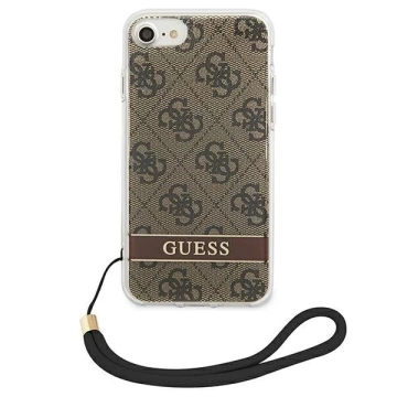 Guess GUOHCI8H4STW iPhone SE 2022 / SE 2020/7/8 braun / braunes Hardcase 4G Print Strap