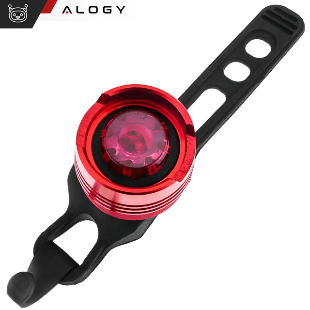 2x Lampka rowerowa tylna na tył roweru oświetlenie LED światełko światło tylnie czerwona wodoodporna zestaw 2 lampek Alogy