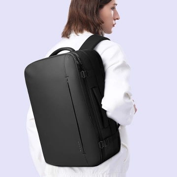 Bange wasserdichter Rucksack für 15,6-Zoll-Laptop, Stadtreisender, 45 x 30 x 16 cm, für Arbeit, Flugzeug, Herren, Damen, mit USB-Anschluss Schwarz