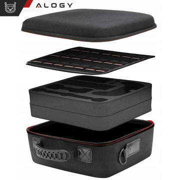 Koffer Koffer Koffer Tasche für Nintendo Switch OLED Zubehör 21 Spiele Alogy Wasserdicht mit Riemen Schwarz