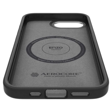 Etui für iPhone 16e Spigen Enzo Aramid Mag MagSafe Mattschwarz
