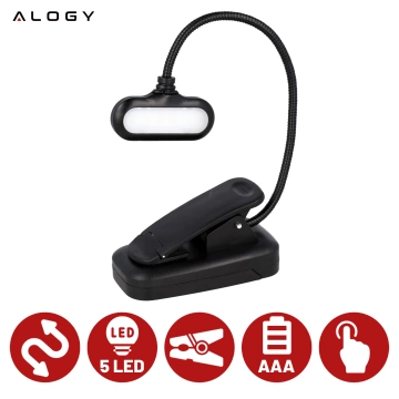 Alogy LED-Ansteck-Schreibtischlampe, kabellos, zum Lesen, Schwarz