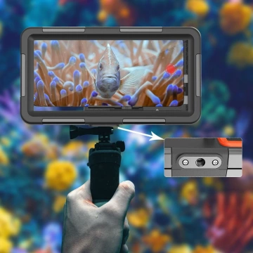 Etui obudowa IPX8 Universal Tauchen Wasserdichtes Gehäuse Schwarz/Orange