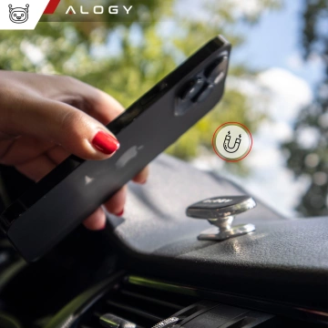 Alogy Universal-Auto-Magnethalterung für Telefon im Cockpit, für Armaturenbrett, Schwarz
