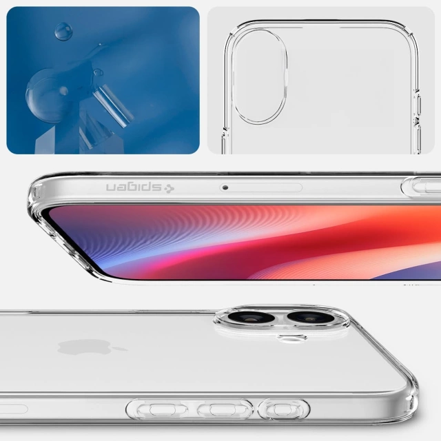 Etui + Szkło do iPhone 16 Spigen Liquid Crystal obudowa ochronna case na telefon Crystal Clear