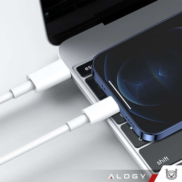 2m USB-C auf Lightning Kabel Alogy Fast Charge iPhone Ladekabel 20W weiß