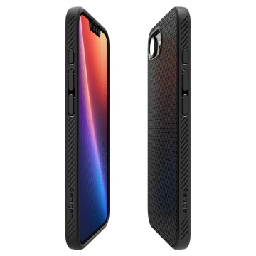 Etui für iPhone 16e Spigen Liquid Air Mag MagSafe Mattschwarz