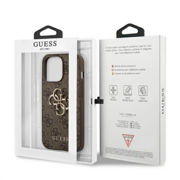 Etui Guess GUHCP13X4GMGBR für Apple iPhone 13 Pro Max 6,7" brązowy/brown hardcase 4G Big Metal Logo
