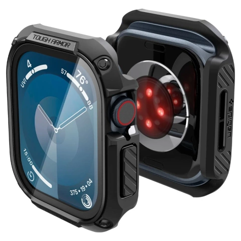 ETUI ZE SZKŁEM HARTOWANYM DO APPLE WATCH 10 (46MM) CZARNE SPIGEN TOUGH ARMOR