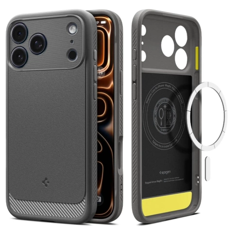 Etui Ochronne do iPhone 17 Pro Spigen Rugged Armor MagSafe Grey