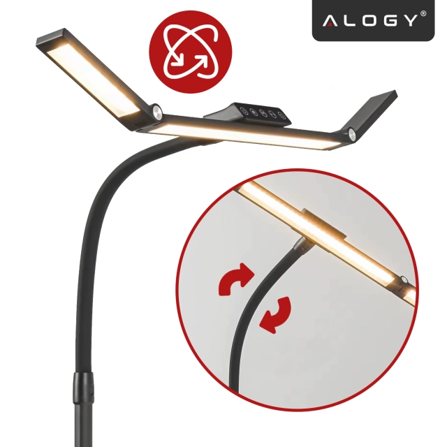 Lampa Biurkowa LED Kreślarska do Monitora ze Składaną Konstrukcją, Regulowaną Jasnością i Pełnym Spektrum Światła, z Mocowaniem do Blatu, Ochrona Oczu, Alogy DeskPro™