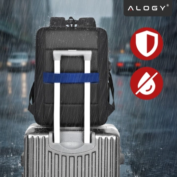Alogy UrbanPack Pro™ Business-Rucksack für 15-16"-Laptops – Wasserdicht, stoßfest, mit Flaschenfach und Gepäckgurt – Schwarz
