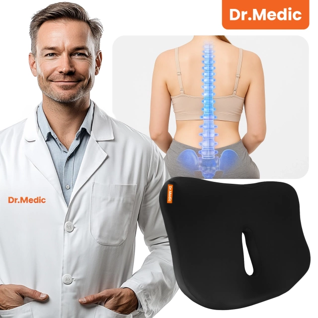 Poduszka do Samochodu na fotel DR.MEDIC SeatRest™ Ergonomiczna poduszka biurowa wsparcie kości ogonowej na krzesło siedzenie do biura auta