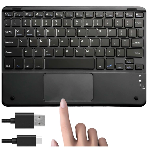 Kabellose Tastatur mit Bluetooth Touchpad Touchpad für PC TV Tablet USB-C Alogy Wireless Schwarz
