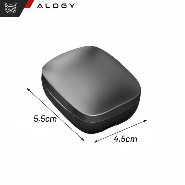 Słuchawki bezprzewodowe Alogy TWS Bluetooth 5.0 LED z etui ładującym IPX5 PowerBank USB-C Czarne