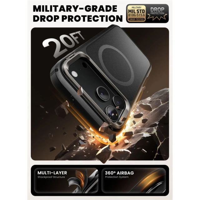 Etui Supcase Ares Flip Mag MagSafe do iPhone 17 Pro Max Black