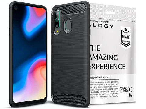 Alogy Rugged Armor Hülle für Samsung Galaxy A60 / M40 schwarz Gehärtetes Glas