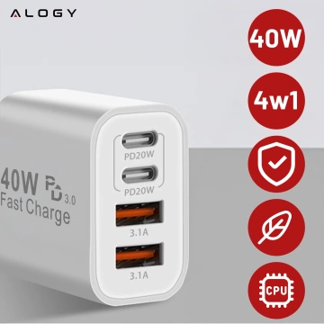 HUB-Splitter Alogy-Adapter für Computer-Laptop mit USB-C auf 3x USB-A 2.0 1x USB-A 3.0 Grau