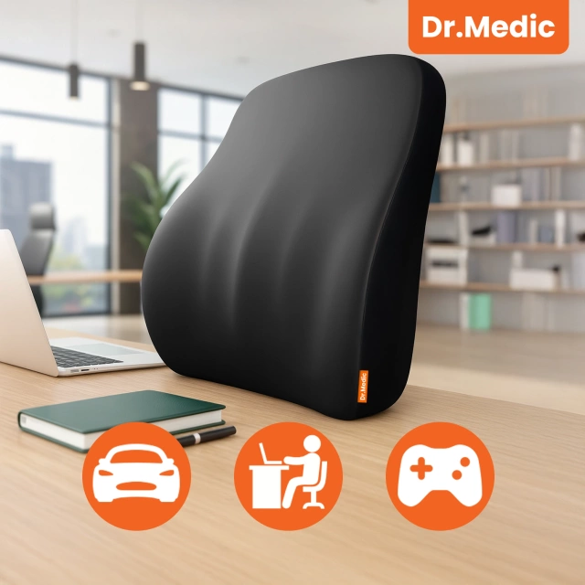 Poduszka do Samochodu pod Plecy Lędźwie DR.MEDIC LumbarGuard™ Ergonomiczna poduszka lędźwiowa na fotel krzesło do auta dla kierowcy pasażera