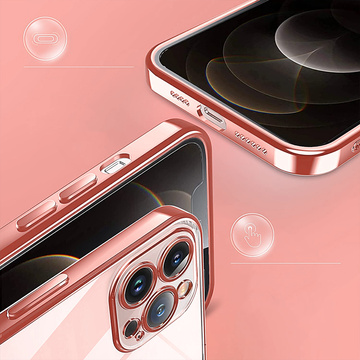 Alogy TPU Luxury Case mit Kameraschutz für Apple iPhone 12 Pro Rosa Klarglas