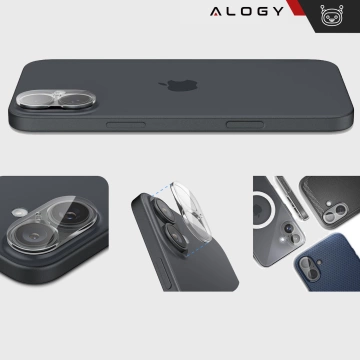 2x Kameralinsenglas für Apple iPhone 16 / 16 Plus Alogy Lens Protector Pro Transparent