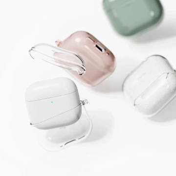 Etui do Apple AirPods 4 Ringke Air Glitter Clear Karabinczyk