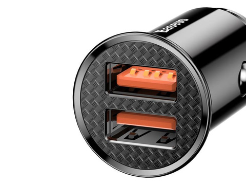 Baseus Dual Quick QC 3.0 2x USB 30W Autoladegerät schwarz