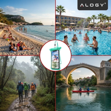 Handyhülle Wasserdichtes Gehäuse Alogy universal IPX8 bis 6,5 Schwarz