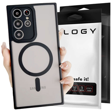 MagSafe Alogy Ring Mag Clear Case für Samsung Galaxy S23 Ultra Qi-Ladegeräte Schwarz