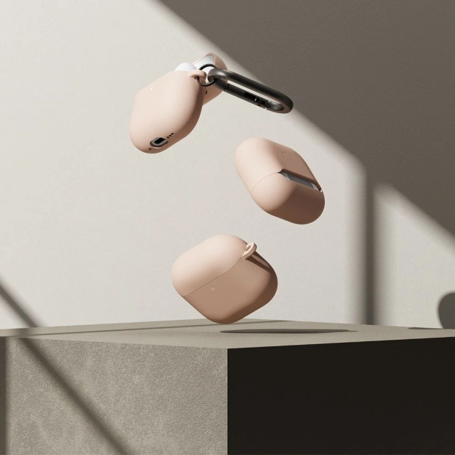 Apple AirPods 4 Hülle Ringke Silikon Stein Karabiner