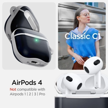 Apple AirPods 4 Hülle Spigen Classic C1 Graphit Karabiner