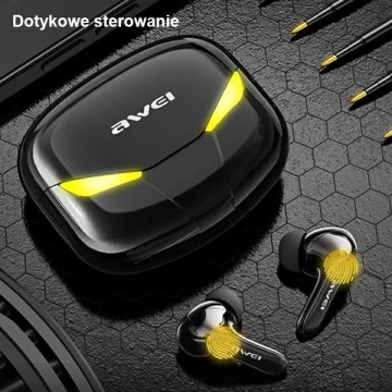 AWEI Bluetooth 5.0 T35 TWS Gaming-Headset-Dockingstation Schwarz