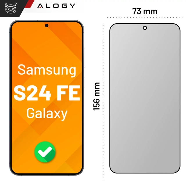 Szkło hartowane Prywatyzujące do Samsung Galaxy S24 FE ochronne szkiełko na ekran 9H Alogy Privacy EasyShield™️ z ramką montażową
