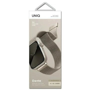 Pasek UNIQ Dante Apple Watch Serie 4/5/6/7/8/SE/SE2 38/40/41mm Edelstahl Sternenlicht