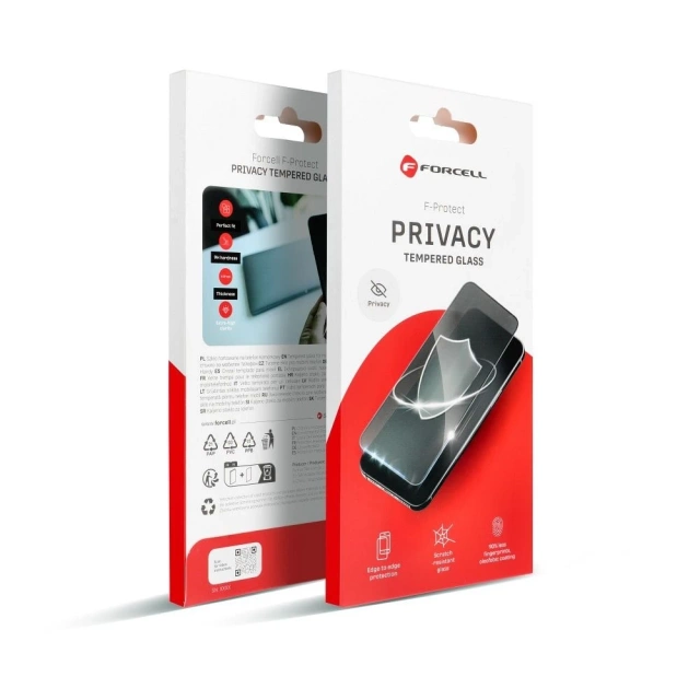 Panzerglas für iPhone 16 Plus Forcell Privacy Glass schwarz 9H