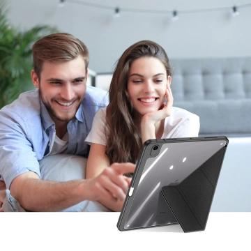 Dux Ducis Magi Hülle für iPad Air (5. Generation) / (4. Generation) Smart Cover mit Ständer und Aufbewahrung für Apple Pencil schwarz