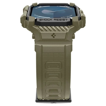 Hülle mit Armband für Apple Watch 10 (46 mm) Vintage Khaki Spigen Rugged Armor Pro