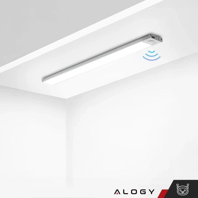 Lampka szafkowa z czujnikiem ruchu Listwa Alogy Motion Sensor LED Light 60cm do garderoby szafy kuchni Srebrna