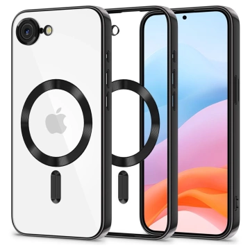 Apple iPhone 16e Alogy LuxeShield™️ Glamour Luxury Ring MagSafe Hülle mit Kameraabdeckung, Schwarz