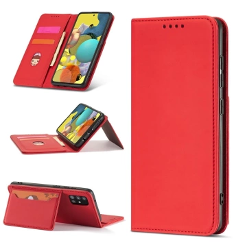 Magnetkartenetui Hülle für Xiaomi Redmi Note 11 Pouch Wallet Card Holder Red