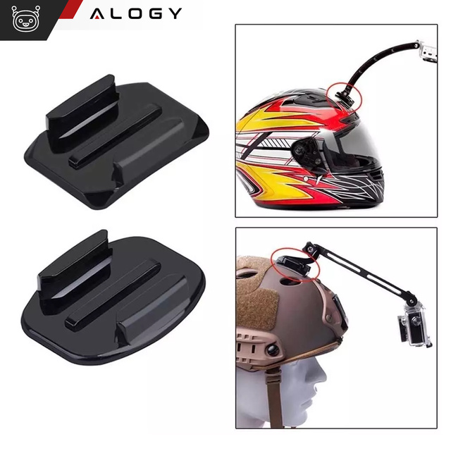 Zestaw akcesoriów montażowych Alogy 20w1 na kask do kamer sportowych GoPro, DJI, Insta360, SJCam, Eken